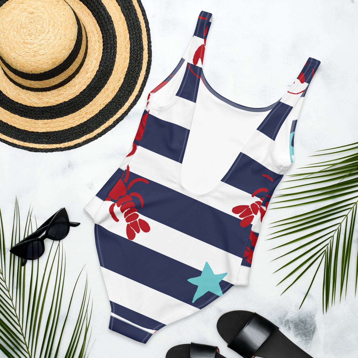 Oceanic Ink Lobster One-Piece Swimsuit