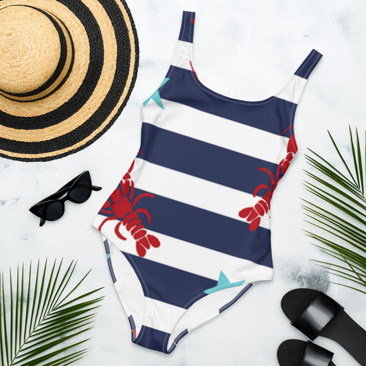 Oceanic Ink Lobster One-Piece Swimsuit