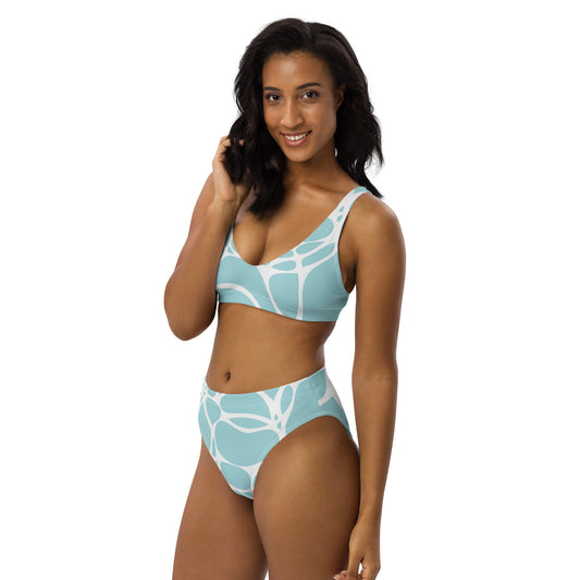 Oceanic Ink Water Recycled high-waisted bikini