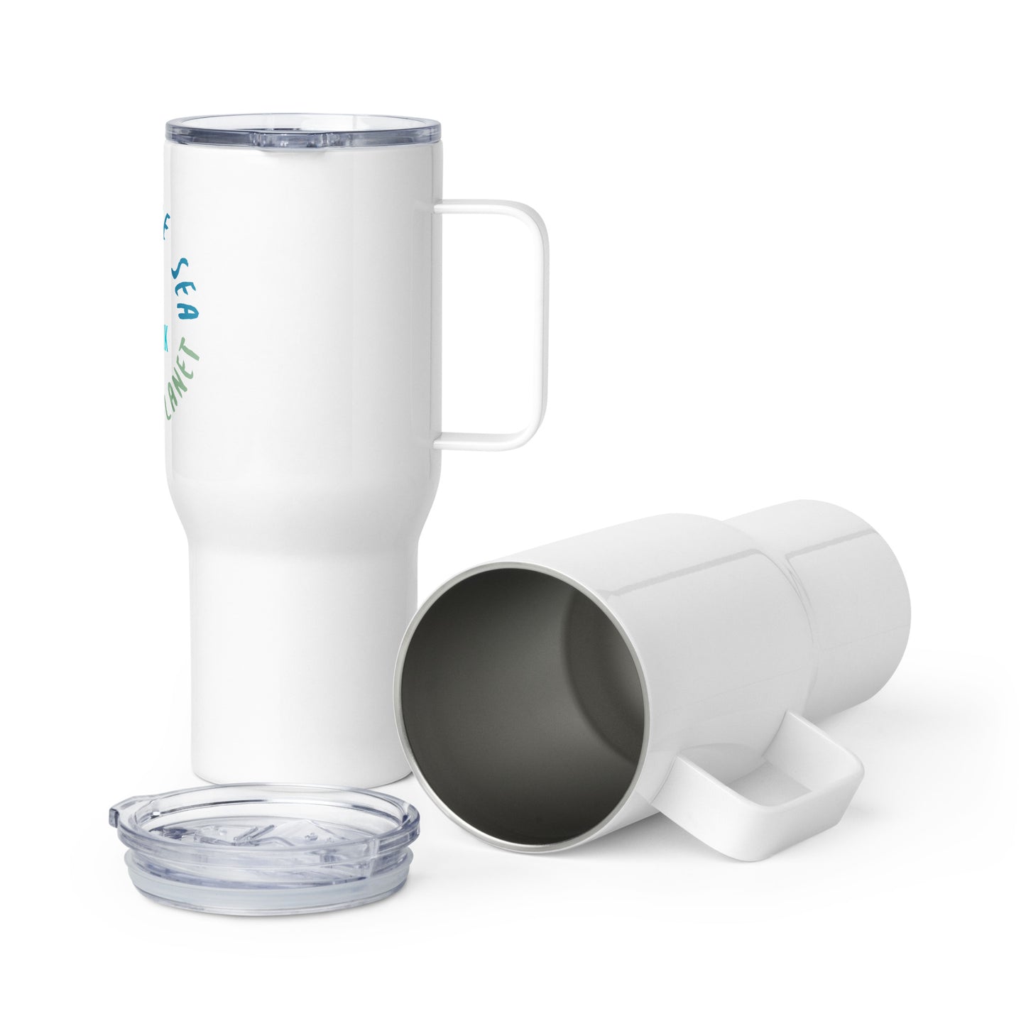 Oceanic Ink Protect The Sea Travel Mug With Handle